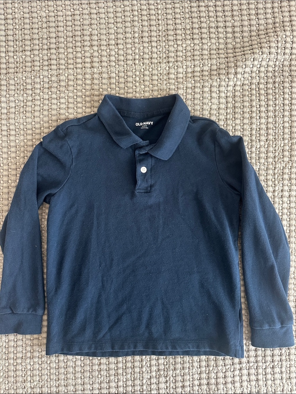 Old Navy Boys Navy Long-Sleeve Polo Shirt